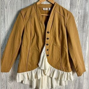 NEW! BOHO LOGO by LORI GOLDSTEIN Casual Jacket Business Camel Womens Size 2